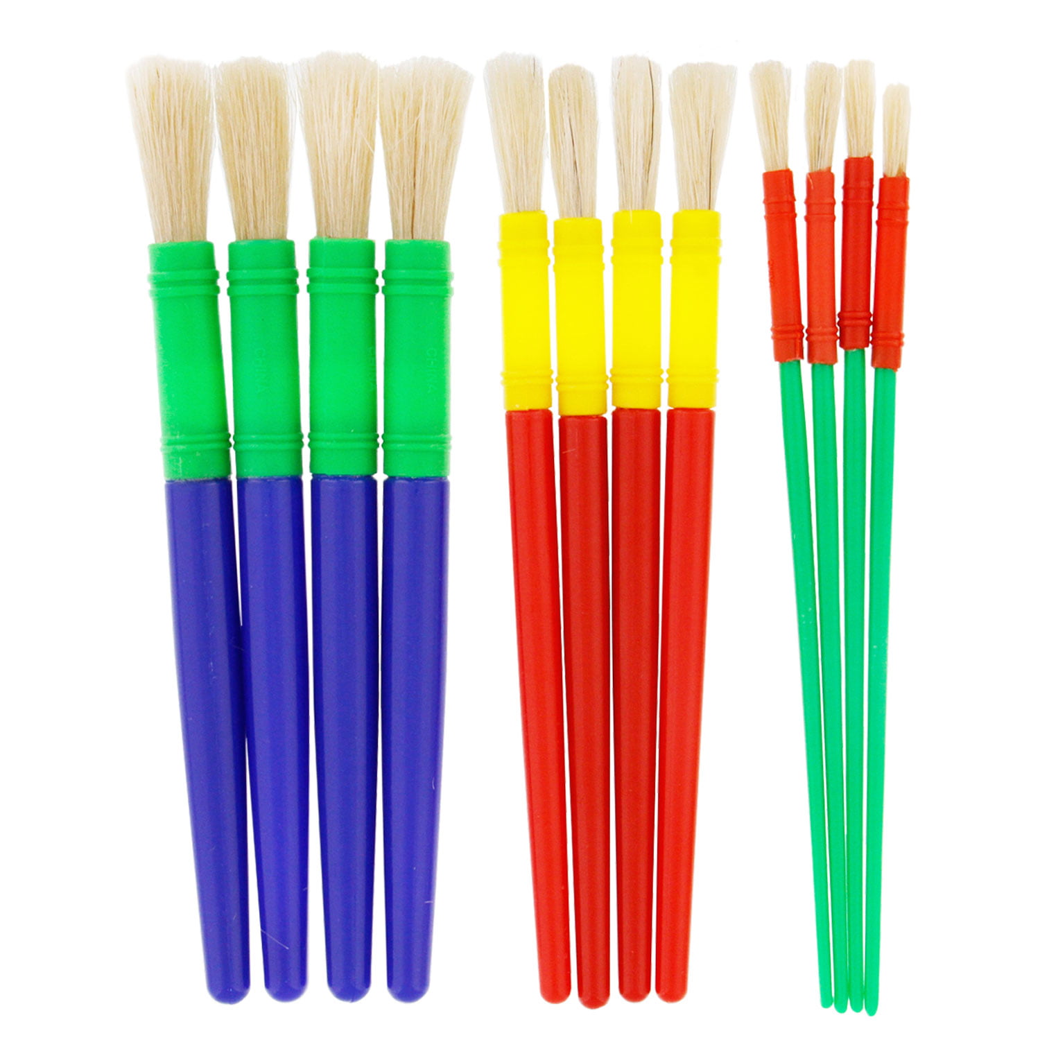 Plastic Paint Brush Easy Hold for Kids Art Painting Pack of Hog Hair Brushes 