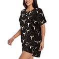 thumbnail image 2 of Lsque Cow Skulls Women's Short-Sleeved Pajama Set - 2 Piece Soft and Lightweight Sleepwear Set-Medium, 2 of 9