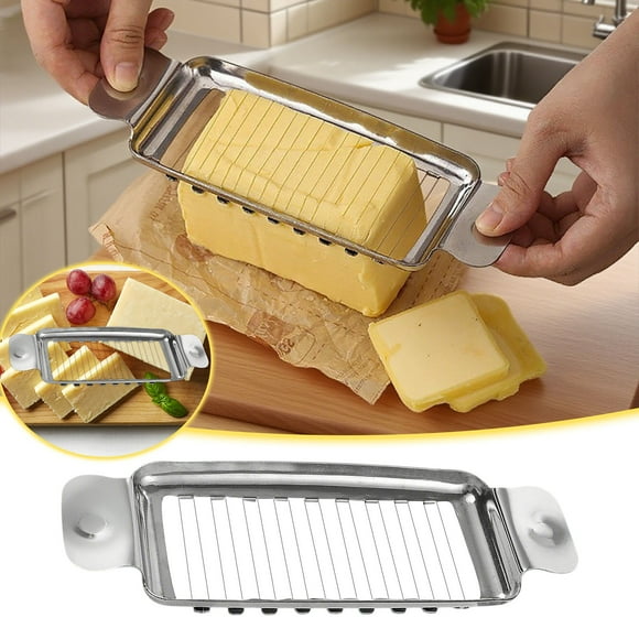Hearth & Gear Coupe-Fromage en Acier Inoxydable 304 Trancheuse à Beurre et Fromage Coupe-Foie d'Oie Coupe-Fromage Coupe-Fil de Fromage Râpe Assiette Grands Légumes Râpes Portatives la Vache Science Râpes Plates pour Cuisine