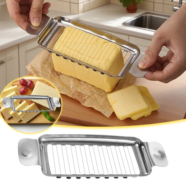 304 Stainless Steel Cheese Cutter Butter Cheese Slicer Goose Liver Cheese Cutter Grater Steel Grating Clips Kitchen Aid Grater Large Cheese Grinder Old Candy compatible with Machine Standing