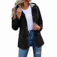 thumbnail image 7 of Womens Hooded Raincoat Lightweight Fit Waterproof Dressy Zip up Rain Jacket Windbreaker with Pockets, 7 of 7