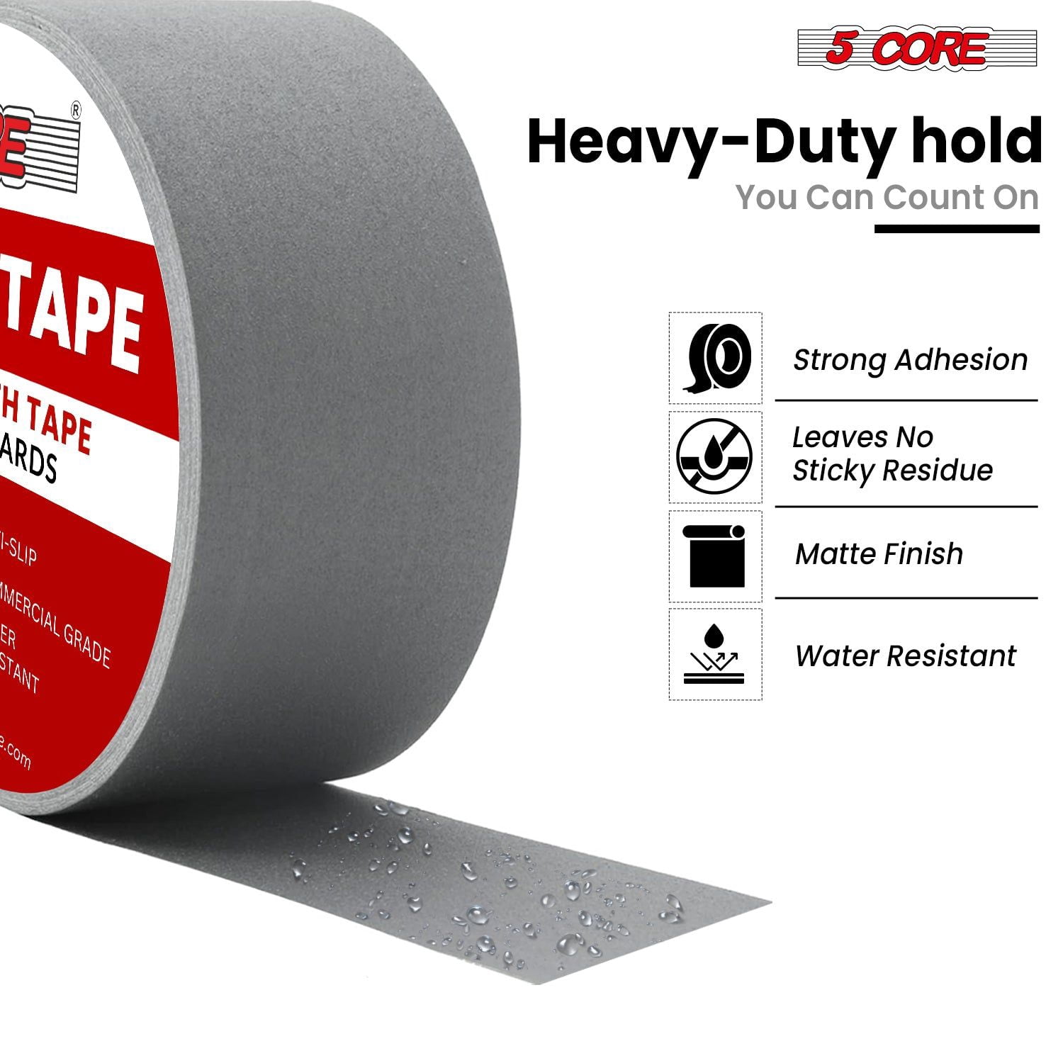 5 Core Gaffers Tape 2" 30 Yards 4Pcs Professional Grey Pro Gaff Tape Non Reflective Water Resistant