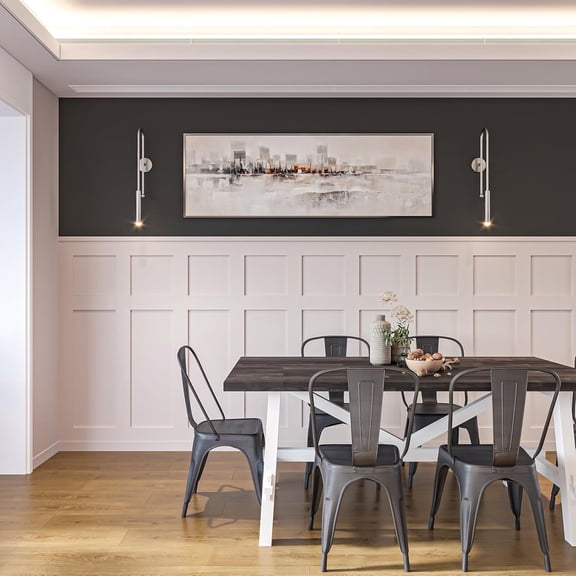 Polymer-Based Board and Batten Wall Panel Kit – 19pcs (93.93x56") Panels | Enhance Your Home with Elegance Using This Wall Molding Peel and Stick Panel | Luxury Decorative Wainscoting Wall Panels