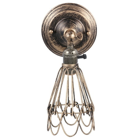 

1pc Rural Industrial Style Bedside Light Iron Cage Wall Lamp Flexible Night Light for Bedroom Living Room Without Bulb