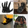 thumbnail image 4 of Dakimoe Halloween Decorations Indoor Outdoor Pack of 3 Wall Mounted Creepy Reaching Hands with Lighted Candles Life-Sized Horror Hands for Wall Decorations Gothic Hanging Wall Art Sculpture, 4 of 8