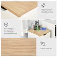 thumbnail image 4 of HOMCOM 3-Drawer Storage Cabinet with Wheels for Home Office, White and Natural, 4 of 10
