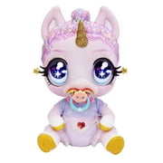 MGA'S Glitter Babyz™ Unicorn Baby Doll with Magical Color Changes, Lavendar Glitter Hair, “Magic” Outfit, Diaper, Shampoo Bottle, Pacifier Accessories- Gift for Kids, Toy for Girls Boys Ages 3 4 5+