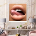 thumbnail image 3 of Designart 'Beautiful Dark Skinned Female Tongue Touching Lips' Modern Framed Art Print, 3 of 4