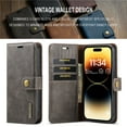 thumbnail image 6 of For iPhone 12 Pro DG.MING Crazy Horse Texture Detachable Magnetic Leather Phone Case,Grey,For iPhone 12 Pro, 6 of 9