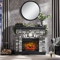 thumbnail image 4 of SinCiDo Electric Fireplace with Mantel for 42" TV Stand, Floor Standing Electric Indoor Fireplace, 4 of 7