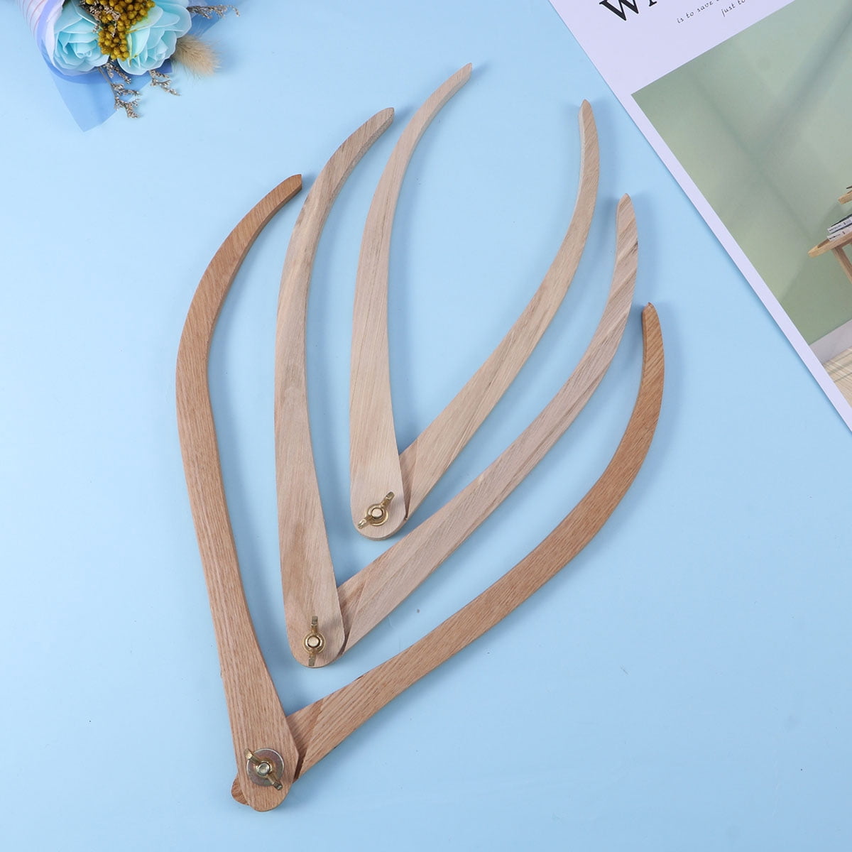 Raindrops 6 pcs  Wooden Calipers Pottery Clay Ceramic Measuring Tool (8inch, 10inch, 12inch)