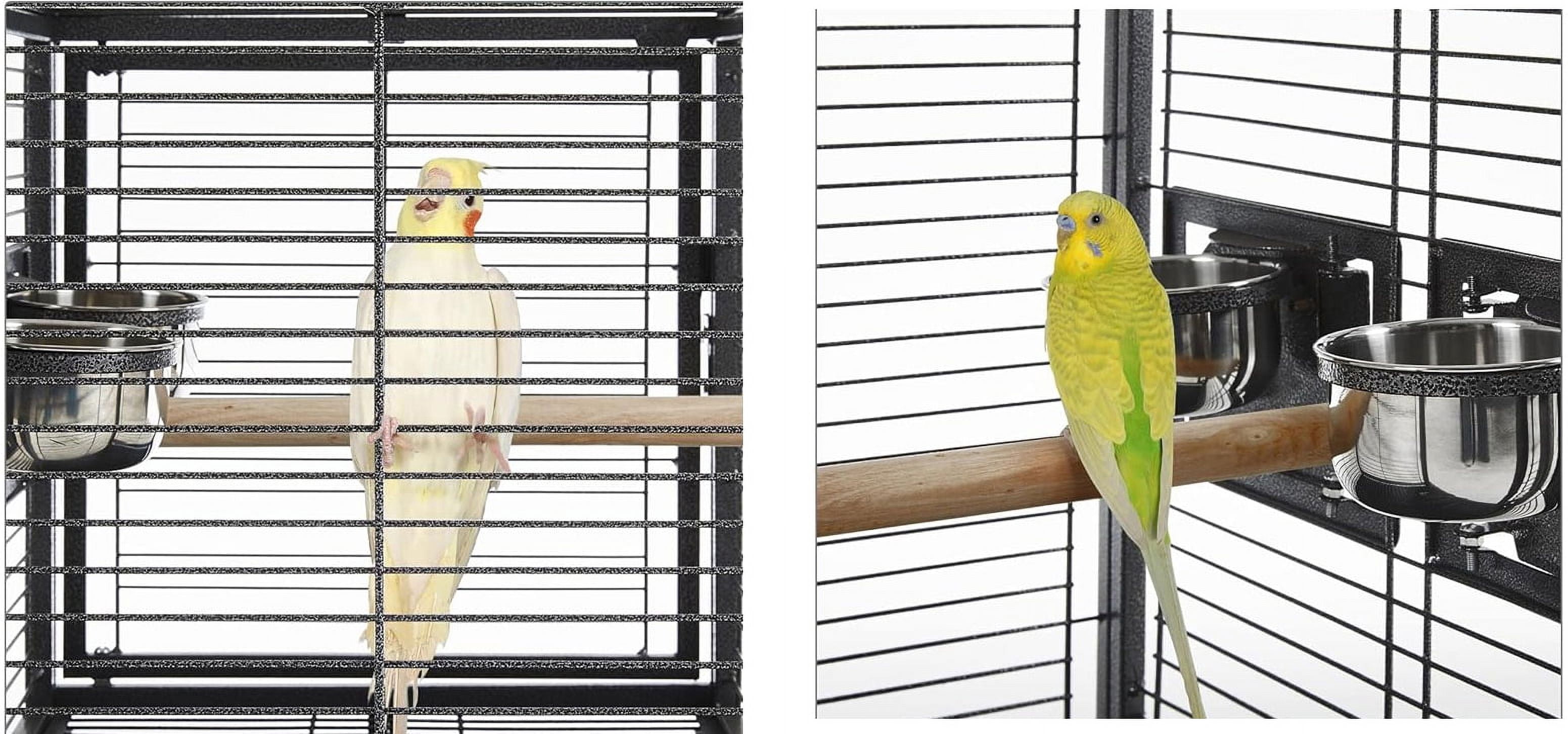 Durable Heavy Duty Travel Veterinary Bird Parrot Carrier Cage With Cover Feeding Bowl Play Wooden Stand Perch with Handle Prevent Beaks Out