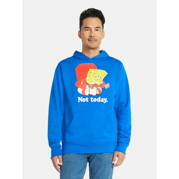 SpongeBob SquarePants Men's and Big Men's Not Today Graphic Hoodie, Sizes XS-5XL