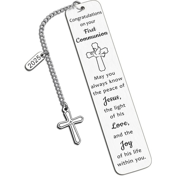 First Communion Gifts for Girls Boys - Easter Basket Stuffers 1st Communion Gifts for Teens 2025 Catholic First Holy Communion Bookmark Religious Christian Baptism Confirmation Gifts for Women Men