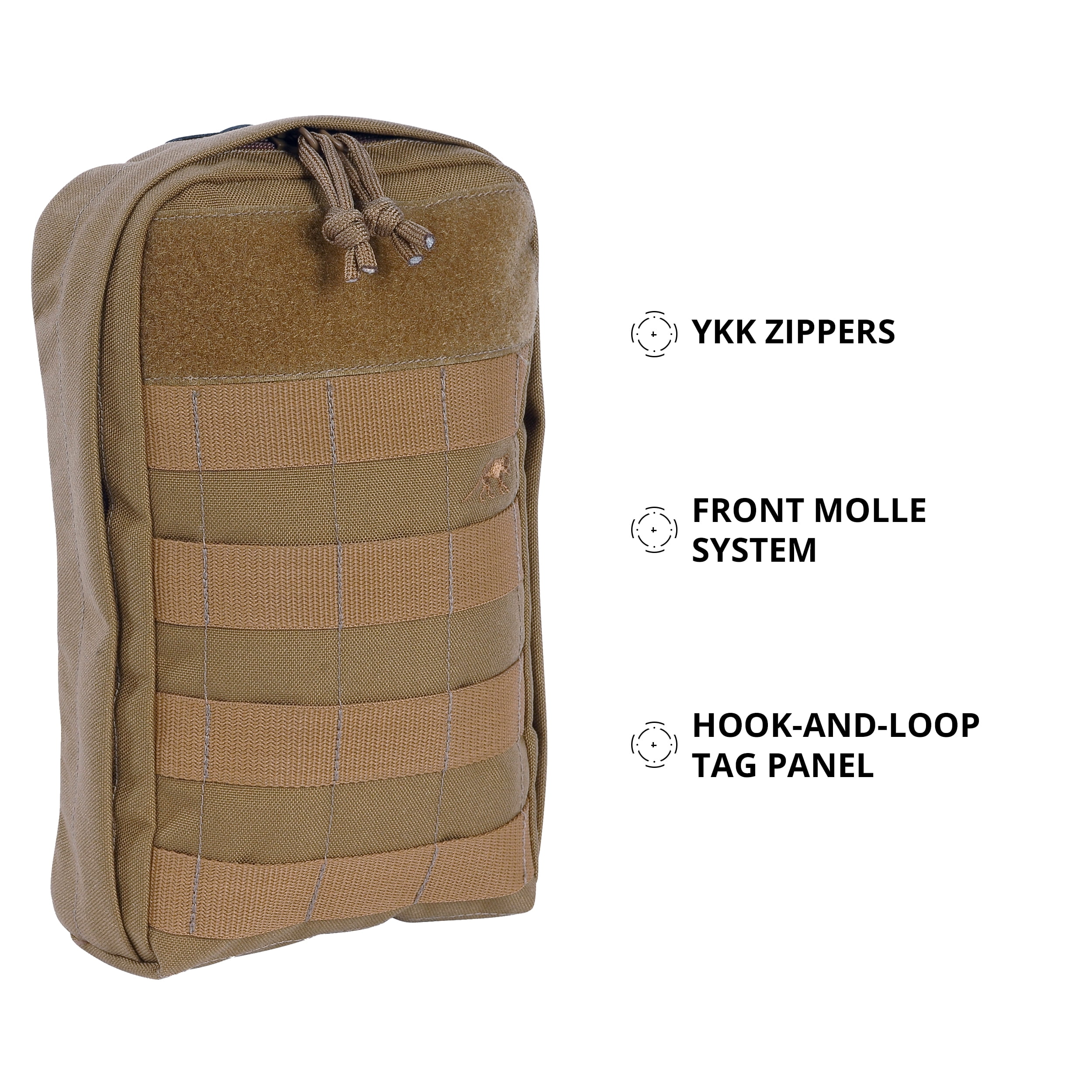 Tasmanian Tiger Tac Pouch 7 with Antenna Port, Tactical MOLLE System Loops with YKK Zippers, Coyote