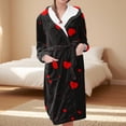 thumbnail image 2 of Jindong Robes en Peluche pour Femmes Robe en Polaire Longue Chaude Peignoir de Bain Veste de Détente Imprimée Robe de Confort Robes pour Femmes, 2 of 5