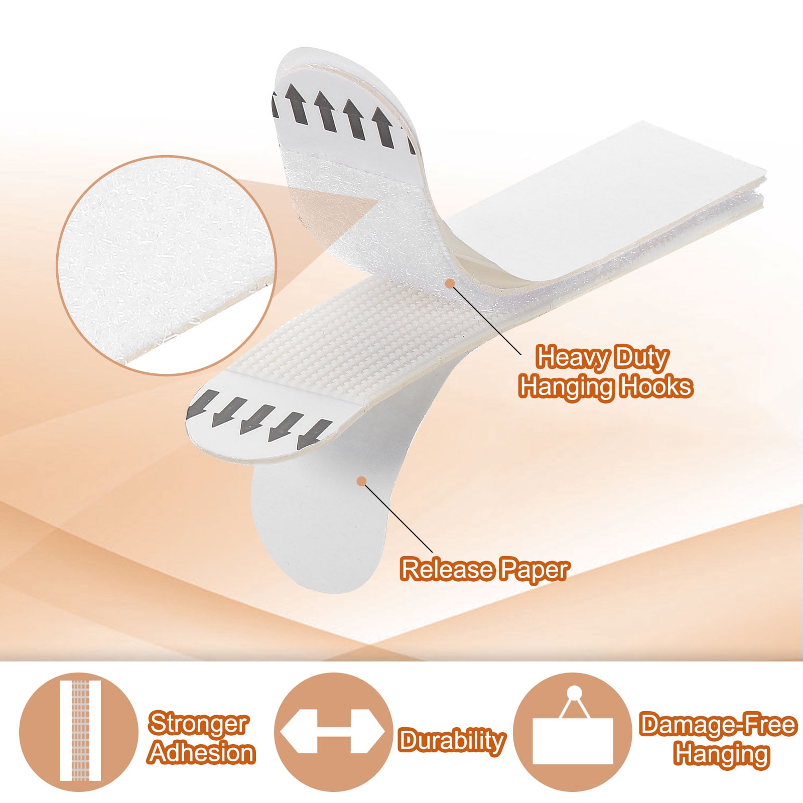 Uxcell Picture Hanging Strips 64 Pcs Picture Hanging Strips Kit Removable Wall Hanging Strips White