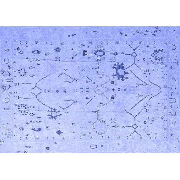 Ahgly Company Indoor Rectangle Oriental Blue Traditional Area Rugs, 8' x 10'
