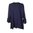thumbnail image 2 of Charter Club Scalloped Bell Sleeve Cardigan Intrepid Blue XS, 2 of 3