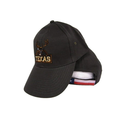 State of Texas Hunting Deer Season Hunter Olive Drab Flag Embroidered Cap