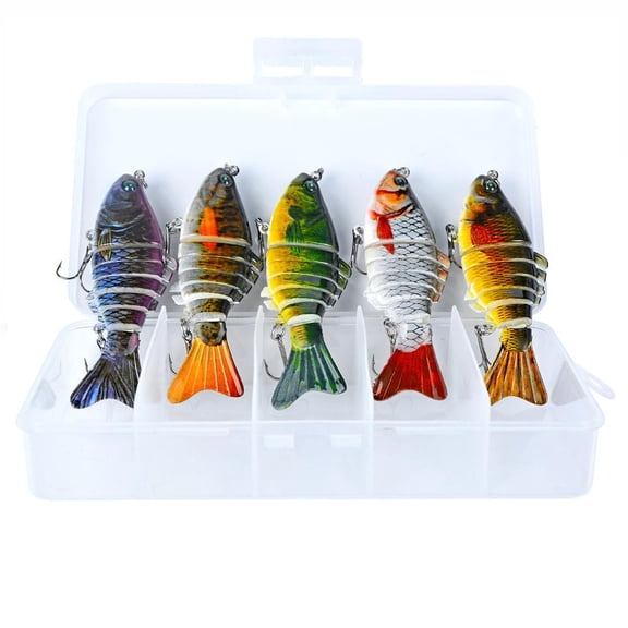 Multi Jointed Swimbait Lure, Slow Sinking 7-Section Bass Fishing Bait, Hard Plastic for Freshwater & Saltwater