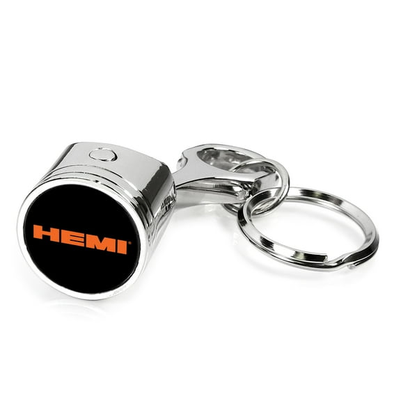 iPick Image for HEMI Logo Chrome Finish Engine Piston and Rod Metal Key Chain Keychain, Official Licensed