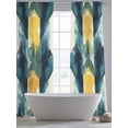 thumbnail image 5 of Turquoise Yellow Abstract Sheer Curtains 96 Inch Length 2 Panels Set, Teal Modern Smear Artwork Voile Window Treatment Semi Sheer Long Curtains Drapes for Bedroom/Living Room/Kitchen 52"x96"x2, 5 of 7