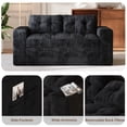 thumbnail image 6 of Convertible Loveseat Sleeper Sofa Bed, Lofka 59'' Folding Floor Sofa Bed with 2 Pillows & Pockets for Small Spaces, Corduroy Cloud Sofa for Apartment Living Room, Black, 6 of 14