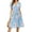 Light Blue, variant on Women's Summer Casual Short Sleeve V-Neck Short Party Dress with Pockets