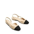 thumbnail image 5 of BURUDANI Women's Two-Tone Slingback Flats, Cap Toe Low Block Heel Dress Shoes for Work & Casual, 5 of 8