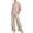 *Pink, variant on ClodeEU Women's Embroidered Linen Blend 3/4 Sleeve Boho Set,Casual Solid Color Wide Leg Pants Two Piece Outfit Army Green,Women's Plus L