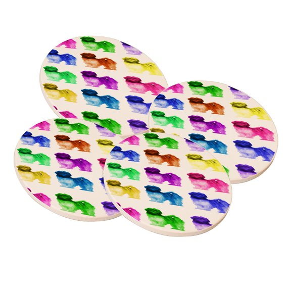KuzmarK Sandstone Drink Coaster (set of 4) - Lhasa Apso Dog