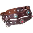 thumbnail image 5 of Uds. (L) Collar de perro de cuero genuino de lujo hecho a mano, onda Vintage, 5 of 5
