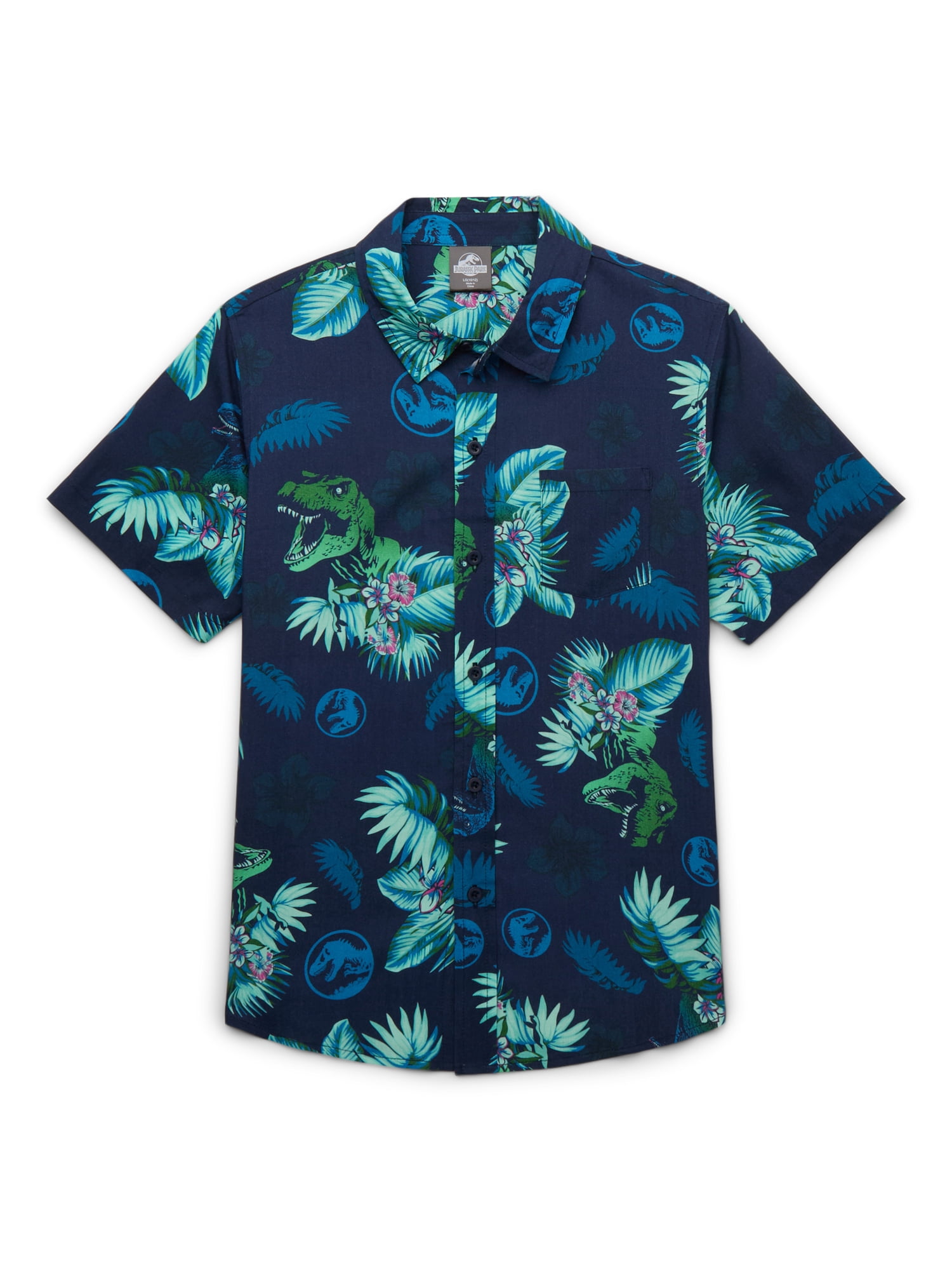 Jurassic Park Boys' Print Button Up Shirt, Sizes 4-18