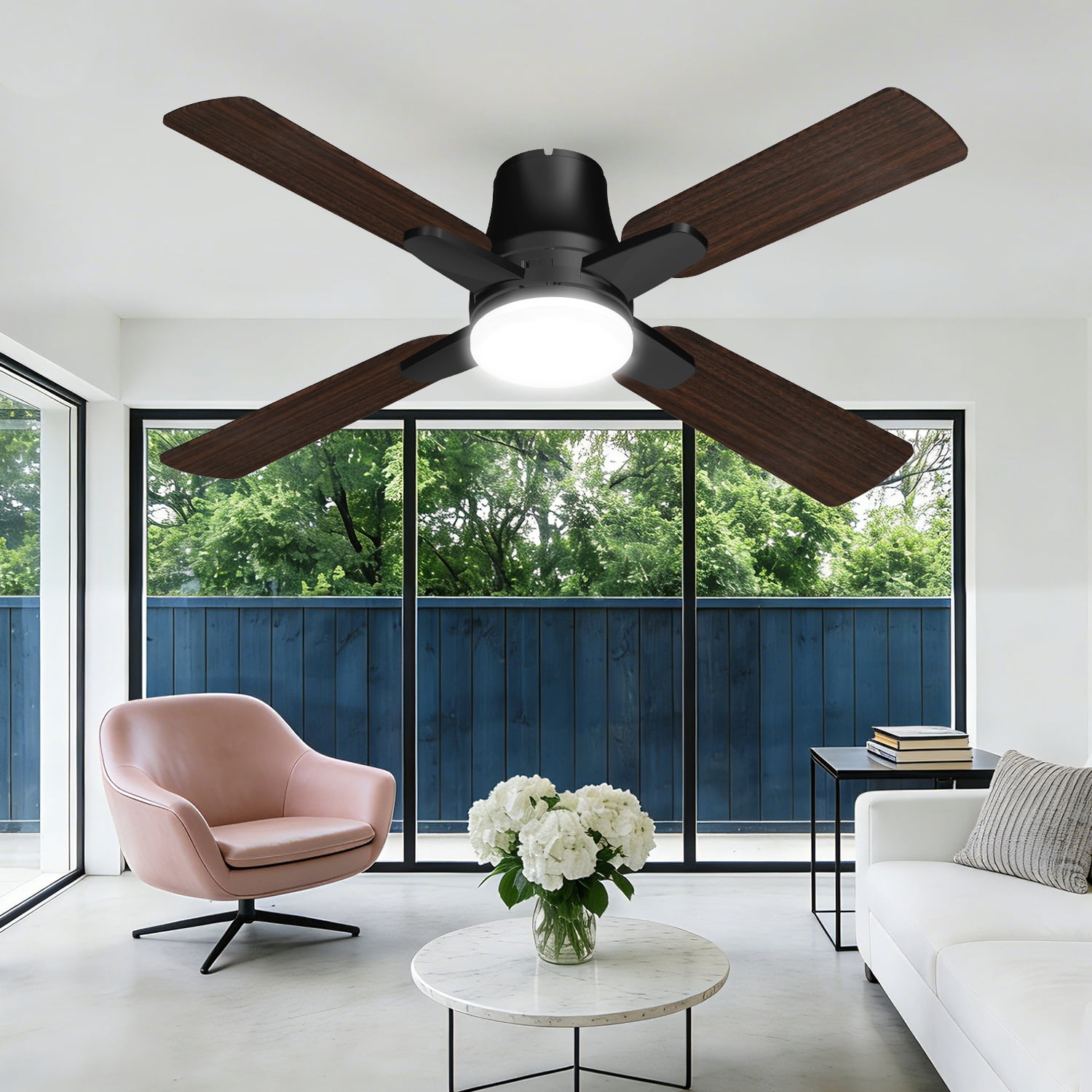 Mainstays 42 inch Hugger Ceiling Fan with LED Light and Remote