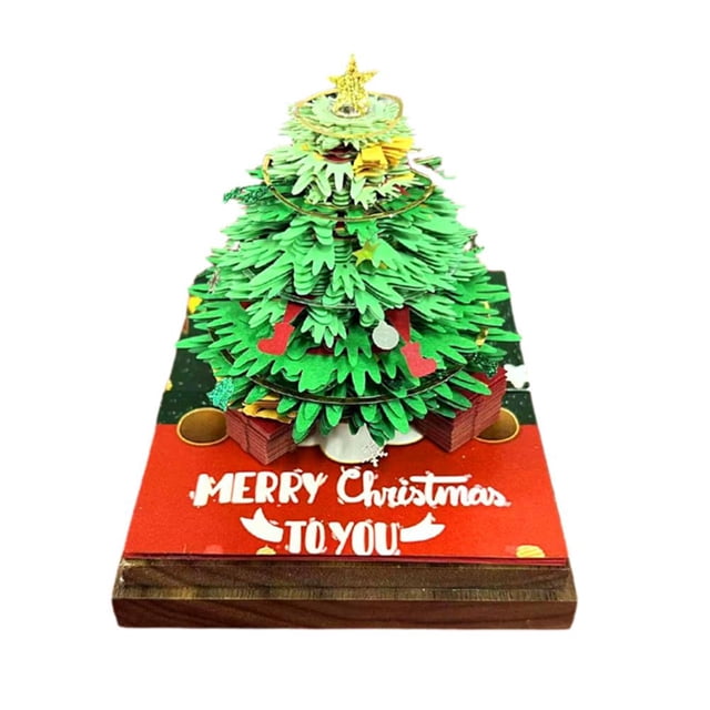 Wartleves Bloc de notas con forma de árbol de Navidad en 3D, papel para manualidades, bloc de notas no adhesivo, bloc de notas F4