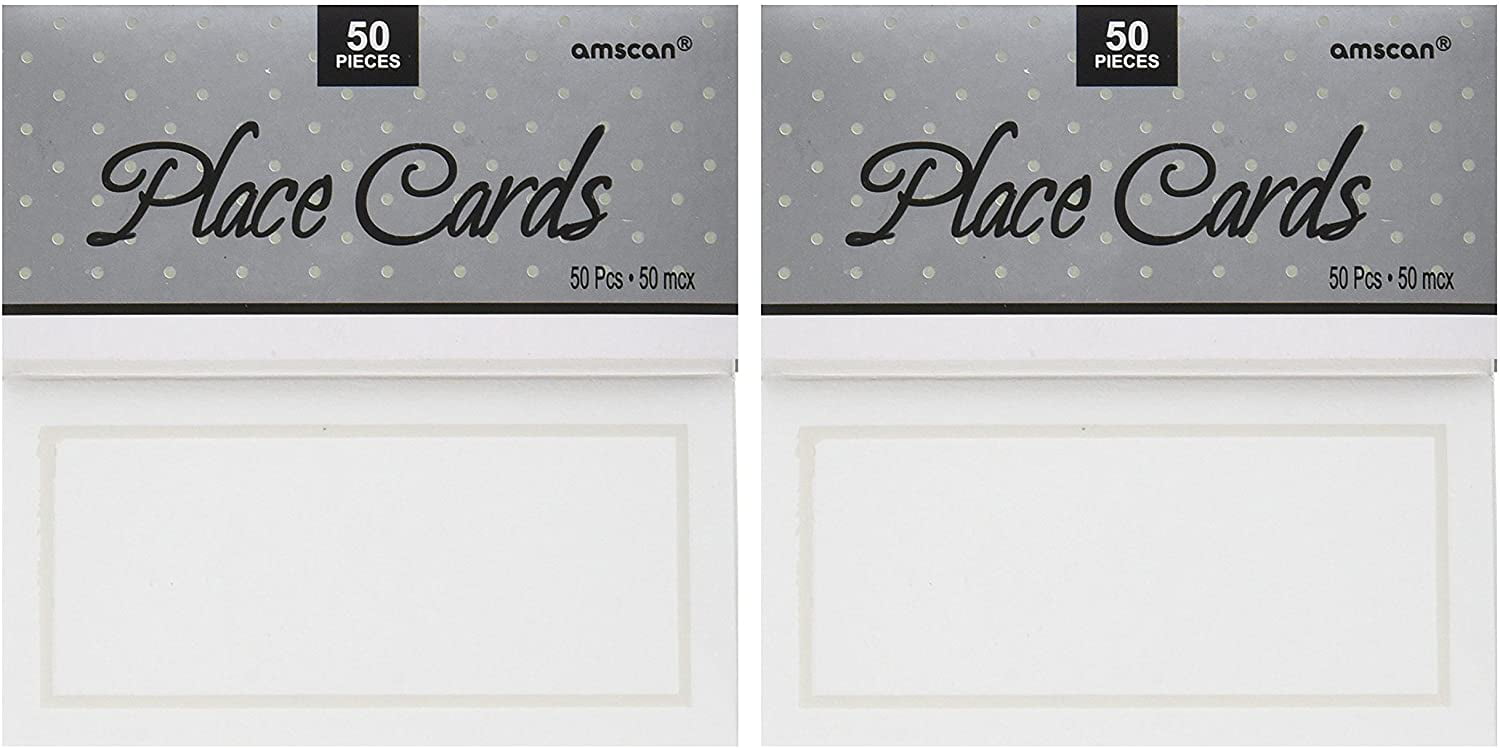 White Amscan Pearl Place Card 100 Count SG_B06XZCWY1B_US