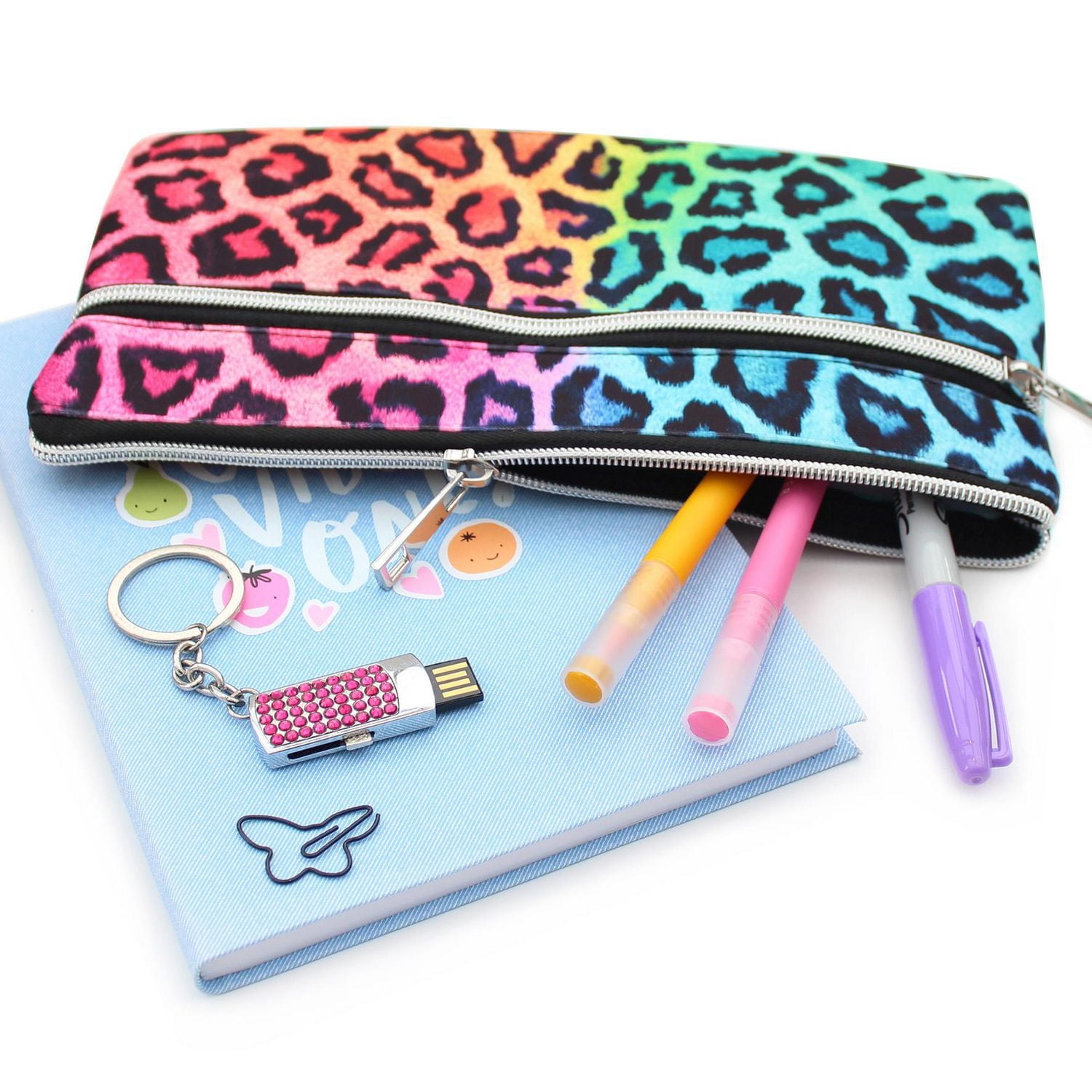 Pen+Gear Pochette avec imprimé léopard