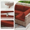 thumbnail image 4 of Kimunuk 14 Piece Outdoor Furniture Replacement Cushions, 5" Foam Foam High-Density, Fits 6-Seat Sectional Rattan Conversation Set, Patio Water-Resistant Sofa Cushions, Terra Red, 4 of 6