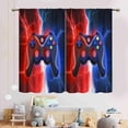 thumbnail image 3 of Gamepad Curtains, Red and Blue Flash Lightning Game Room Window Curtains Treatments for Kids Boys Teens Bedroom Living Room Playroom, Cool Game Controller Gamer Video Game Drapes, 84"x63" Inch, 3 of 5