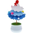 thumbnail image 2 of 3 Tier Christmas Tree Decoration Crocheted Artifical Crochet Potted Knitted Chrismas Tree Home (Blue Tree), 2 of 7