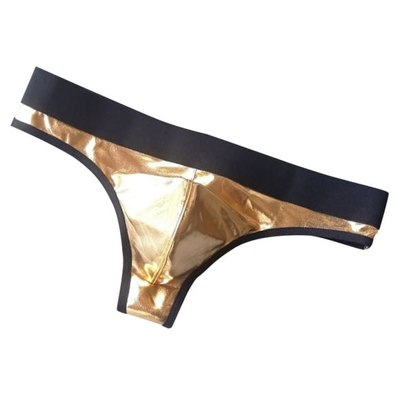TSADFHJI Manmade Underwear Men Mens Leather Leather Thong Nightclub Performance Men's Underwear Xxl Gold