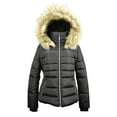 thumbnail image 3 of Winter Quilted Puffer Coat for Women Fleece Lined Warm Jacket with Removable Faux Fur Hood, 3 of 5