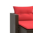 thumbnail image 5 of vidaXL Garden Sofa 2-Seater with Stools Brown Poly Rattan, 5 of 5