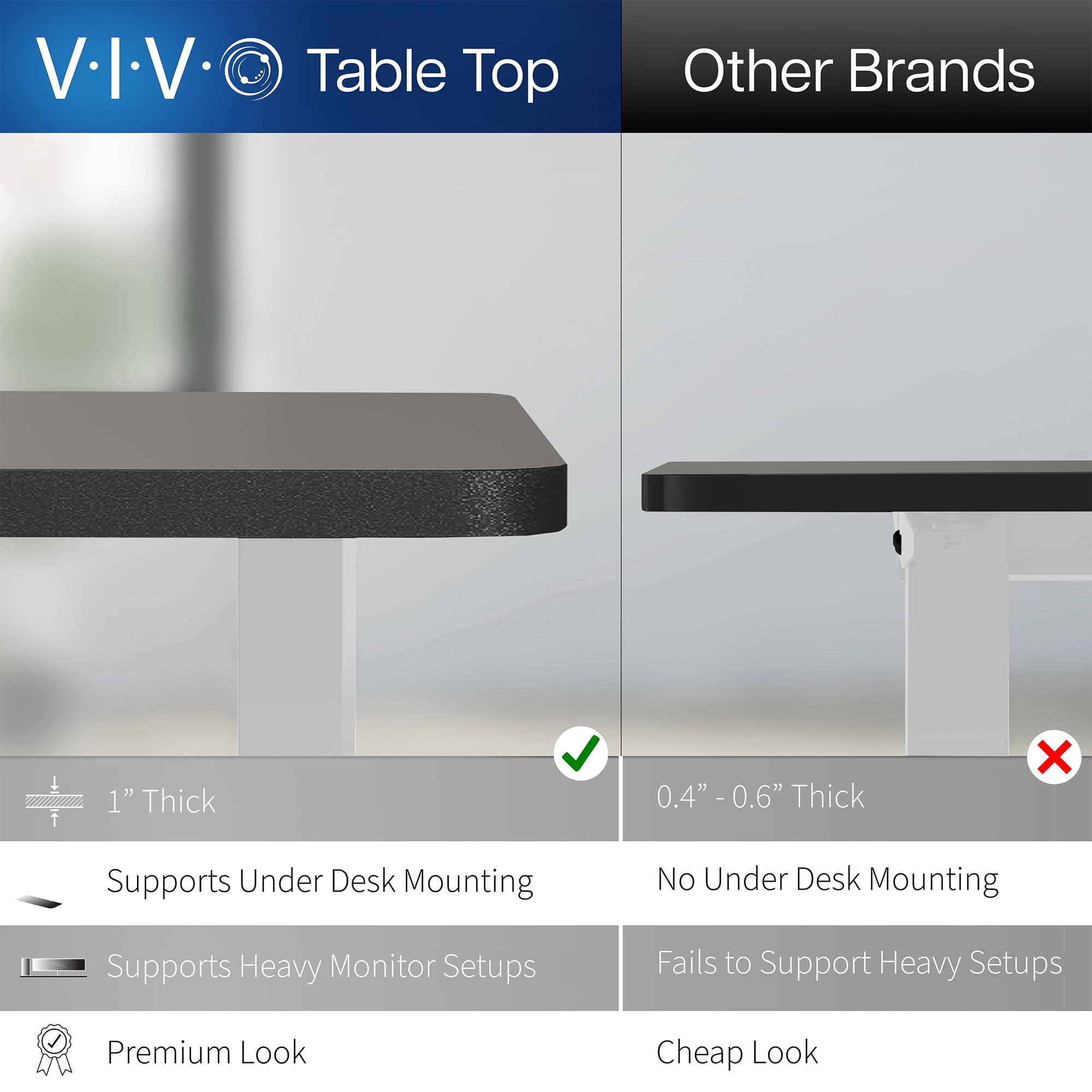 VIVO Electric Dual Motor 83” x 30” Standing Desk, Black Top, White Frame