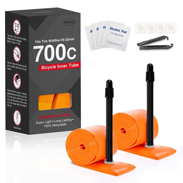 Tubo interior para bicicleta WHEELO TPU 700C × 18-32C, ultraligero, 35 g, paquete de 2