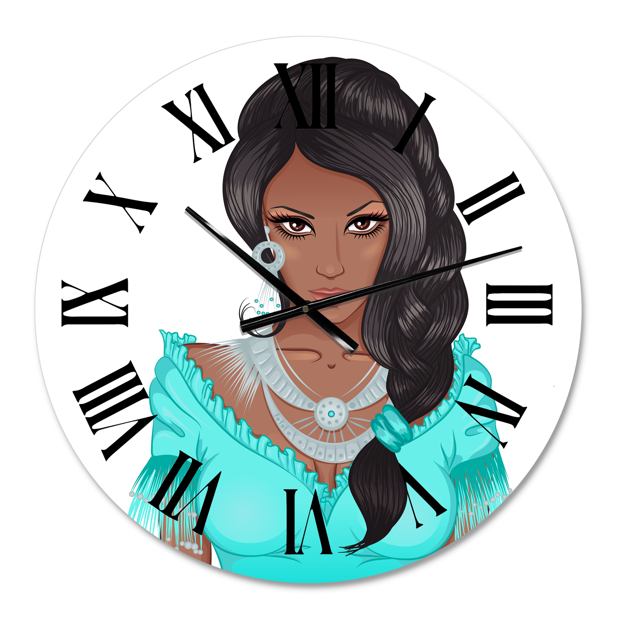 Designart 'Portrait Of African American Woman Xvi' Modern Wall Clock