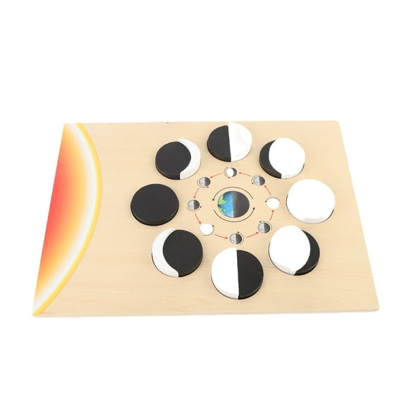 Puzzle de phase de lune, SAFE Kids Moon Phase Changement Puzzle Basswood for Children