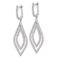 thumbnail image 4 of Auriga 14k White Gold Diamond Teardrop Hinged Dangle Earrings for Women (L- 1.82 inch, W- 0.6 inch), 4 of 5