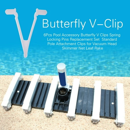 clips skimmer rake vacuum pole leaf pins replacement attachment standard pool head locking 6pcs accessory butterfly spring